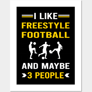 3 People Freestyle Football Posters and Art